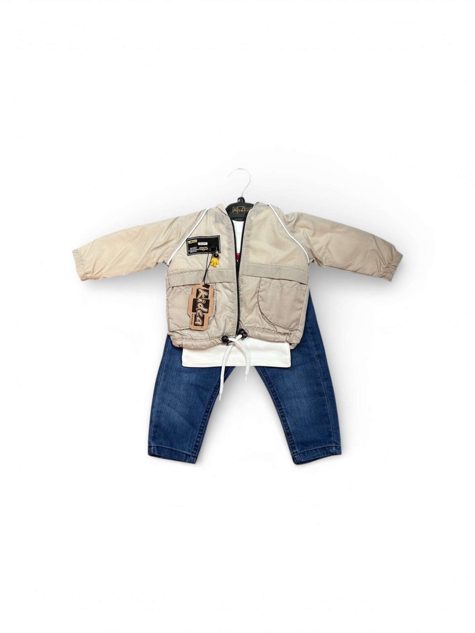 Boys - jacket, jeans and long sleeve shirt.