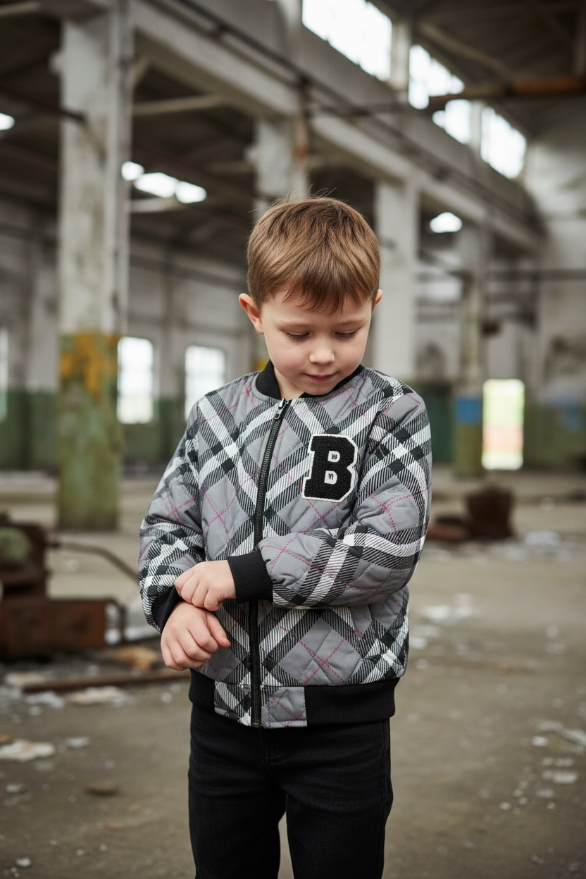 Stylish boys jacket with jeans and shirt