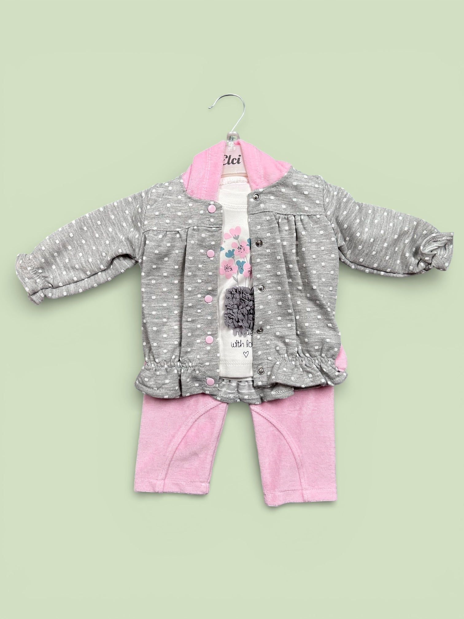 Hooded jacket, jogging pants and long sleeve shirt