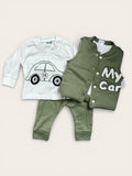 Three piece body warmer, shirt and soft jogging pants boys