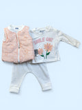 Girls - bodywarmer, joggings pants and long-sleeve shirt