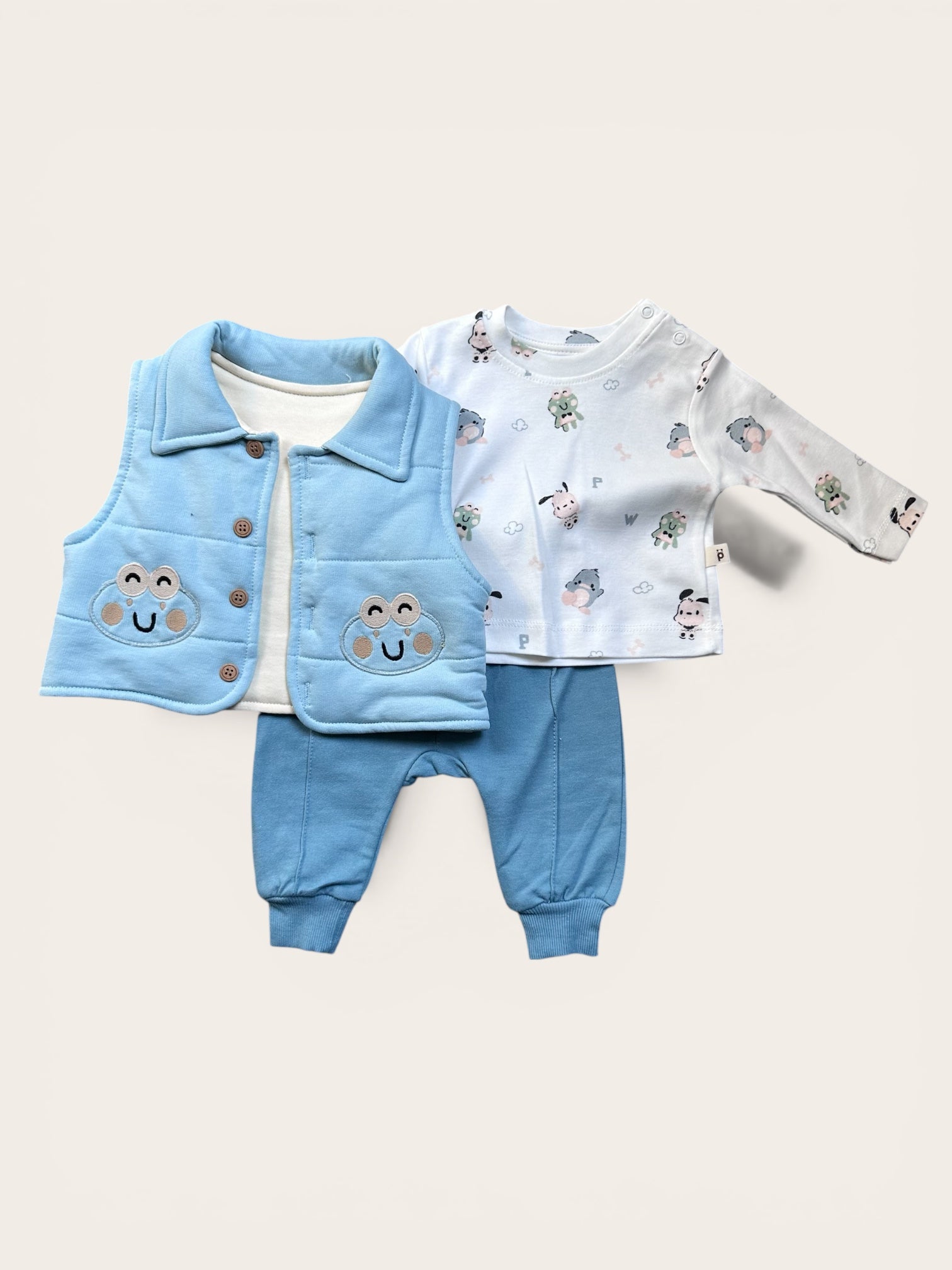 Boys gilet with soft jogging pants and shirt