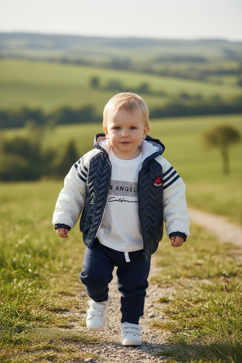 Boys jacket with shirt and jogging pants