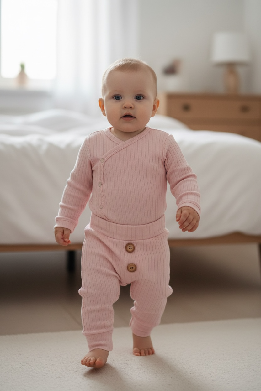 Baby romper pink with soft pants