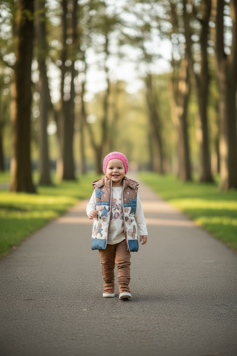 Girls - bodywarmer, jogging pants and long-sleeve shirt