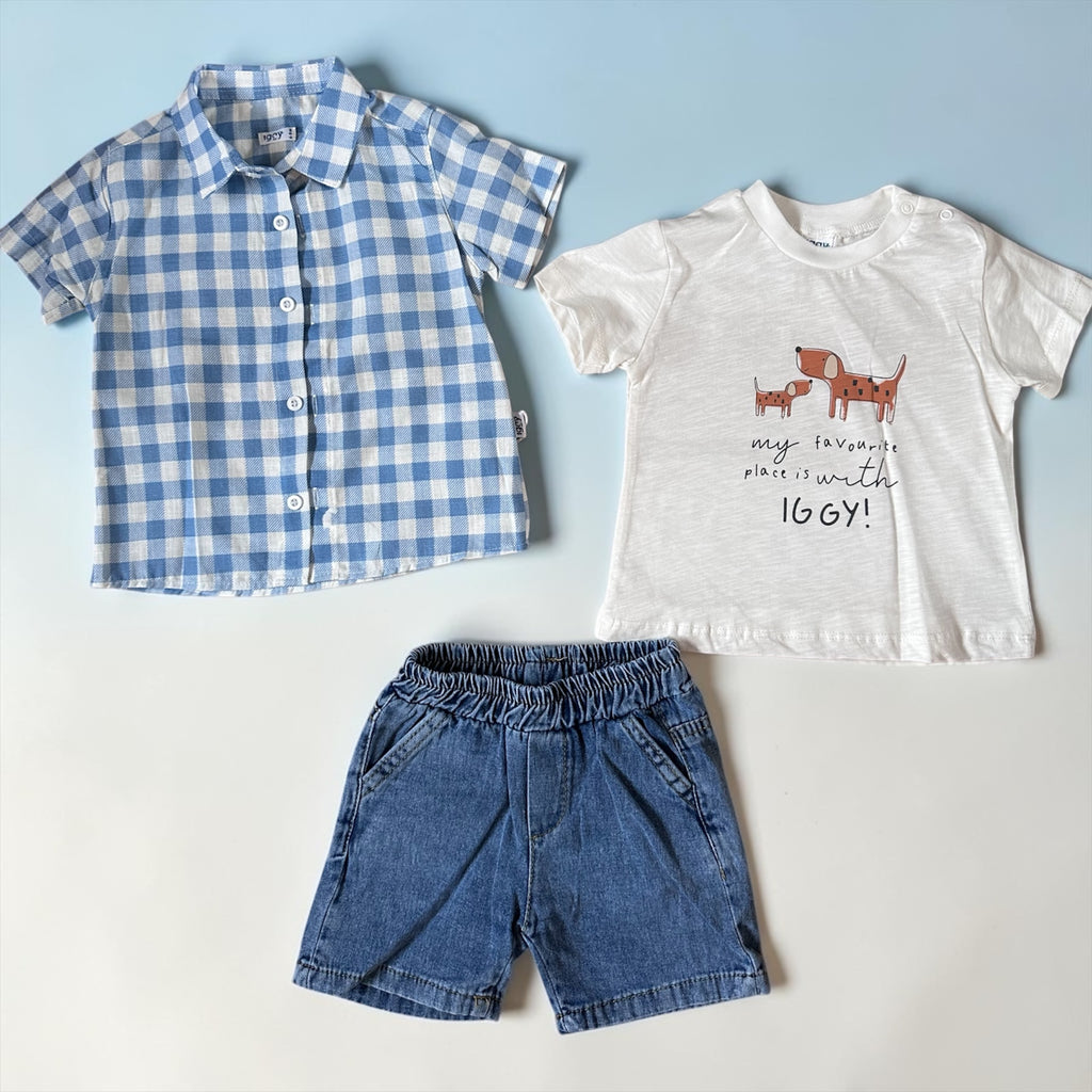 Three piece shirt, shorts & t-shirt