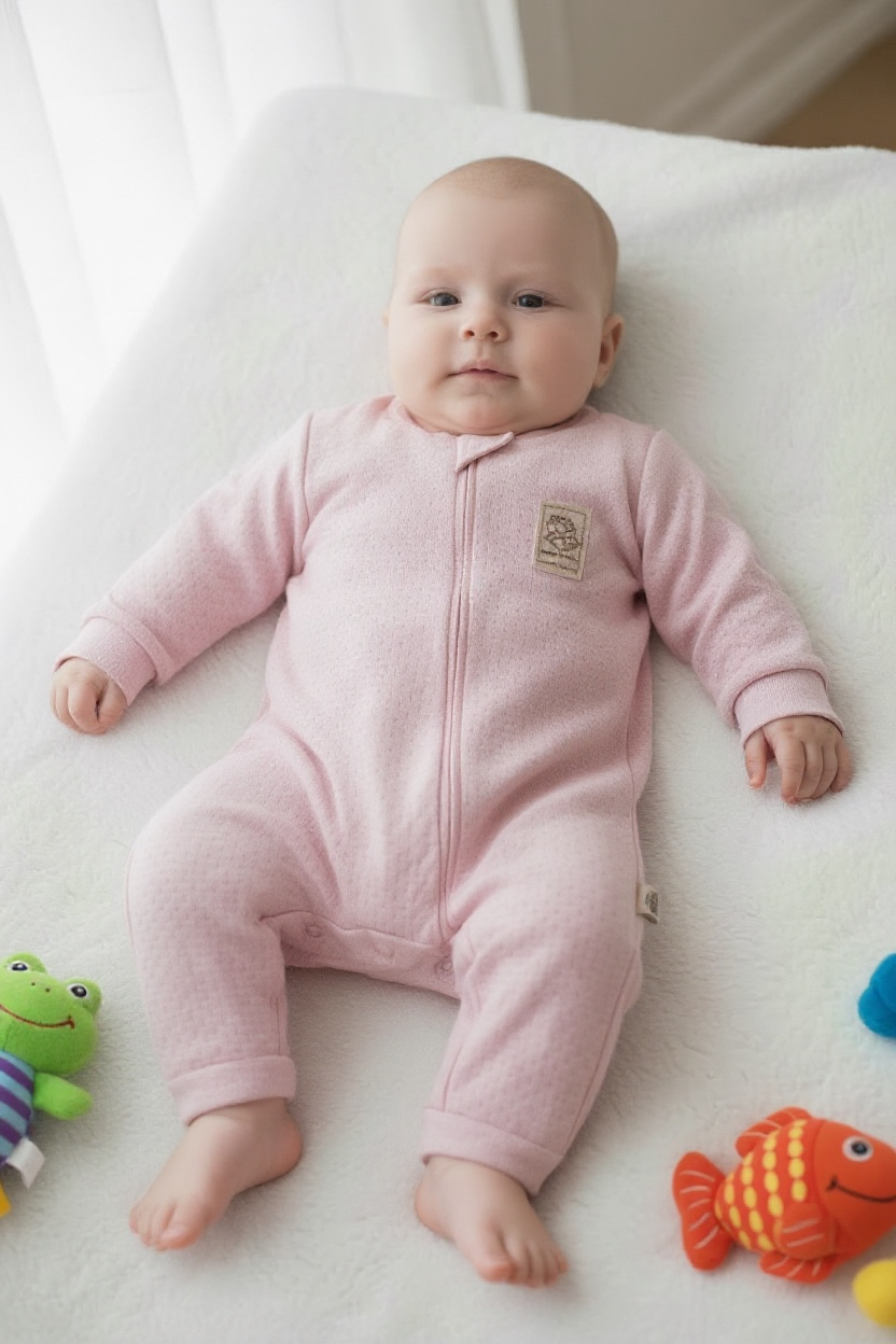 Baby grow soft pink