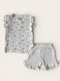 Baby girl sleeveless shirt and shorts organic cotton