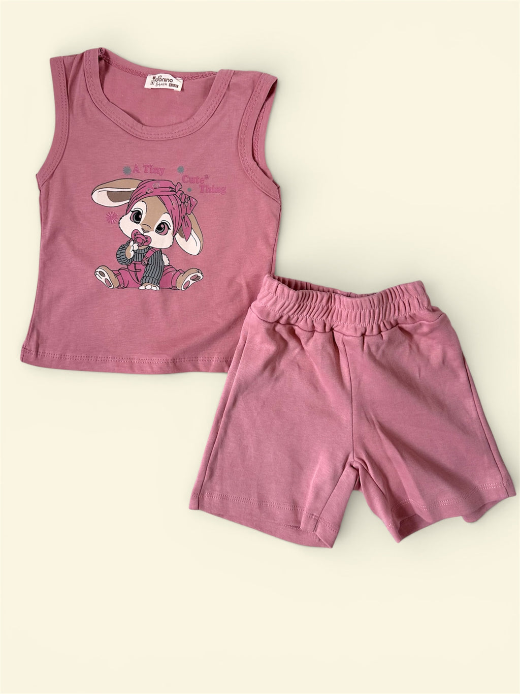 Girls pink vest top with shorts