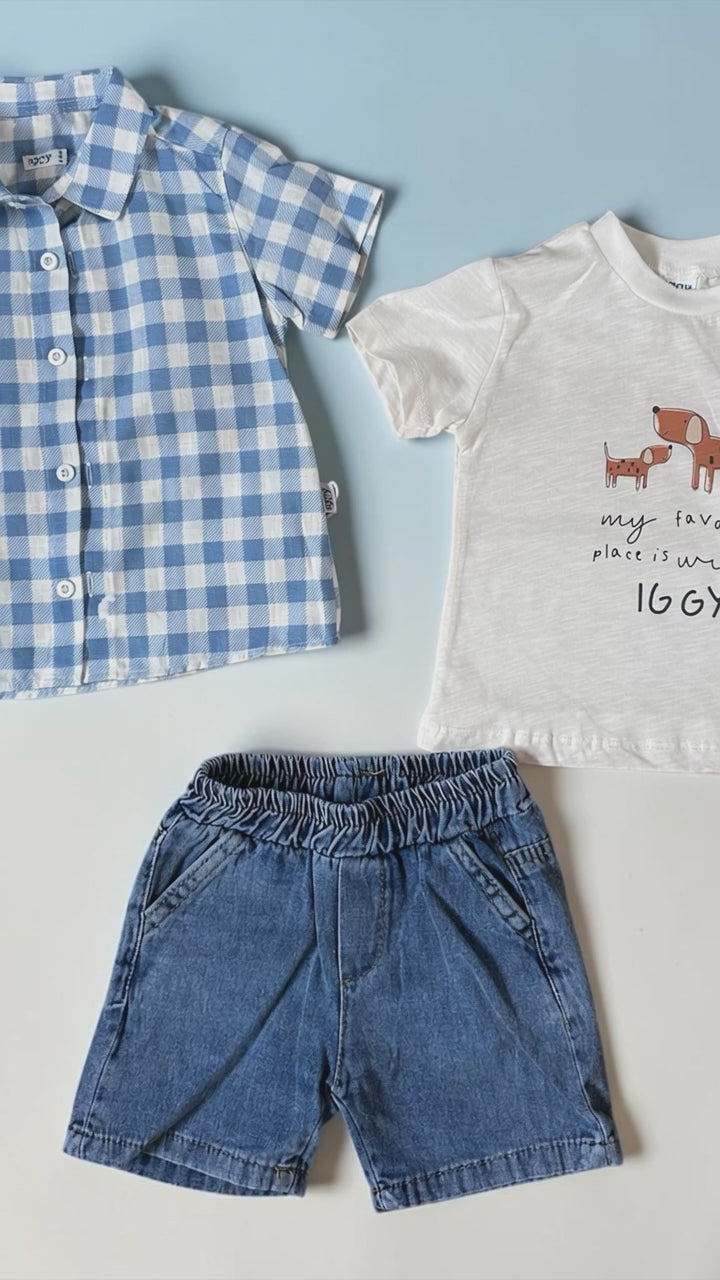 Three piece shirt, shorts & t-shirt